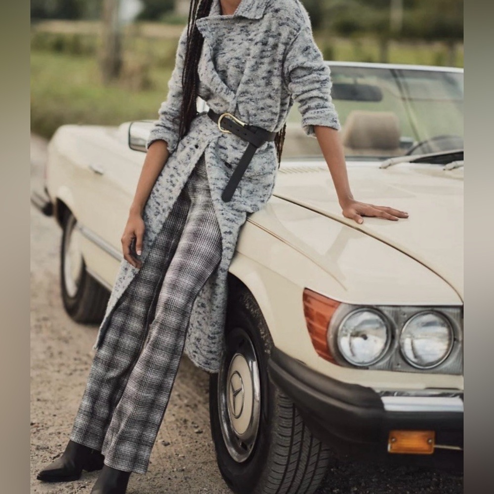 Maeve Black & Gray Plaid Boot-Cut Pants - Picture 2 of 10